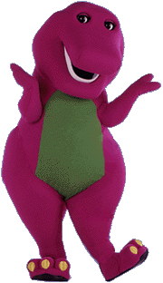 Hola, Yo soy Barney... Uno de los personajes favoritos de Laura...