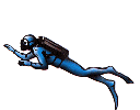 fish and scuba diver animations