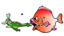 fish chasing a frog animations