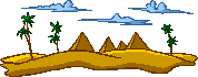 egypt desert camel pyramids and palm tree  animation