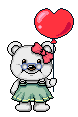  teddy and heart balloon  animation