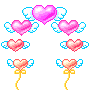  hearts with wings  animation