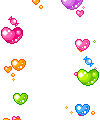  floating coloured hearts  animation