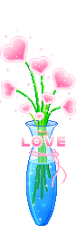 love heart flowers in a vase  animation