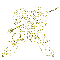 gold cupid heart heart animation