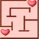 hearts and maze animation
