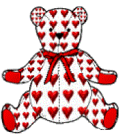 teddy bear covered in hearts   animation