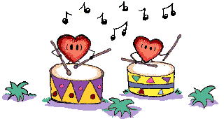 drumming  hearts animation