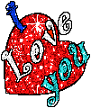 Love You glitter heart animation