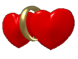  two hearts and a gold ring animation