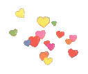  coloured hearts animation