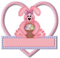 pink rabbit and heart   animation