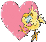 pink heart and chick   animation