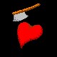 heart being chopped  animation