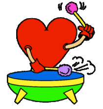  heart playing a drum  animation