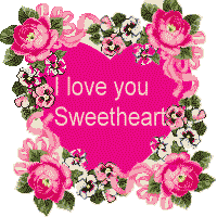 love you sweetheart heart and flowers   animation