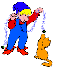 elf playing with garland and cat  animation