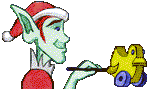  elf painting a toy animation