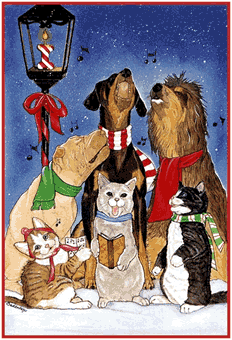 carol singing cats and dogs animation