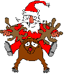 father   christmas riding a reindeer animation