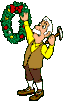 hanging xmas wreath  animation