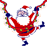 father christmas with string of lights animation