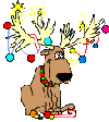 reindeer with christmas lights animation