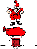 father  christmas going down the chimney  animation