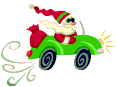 santa driving car  animation