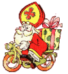 St Nicholas on a motorbike  animation