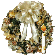 cream wreath with candle   animation
