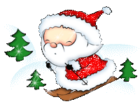 santa on snow skis   animation