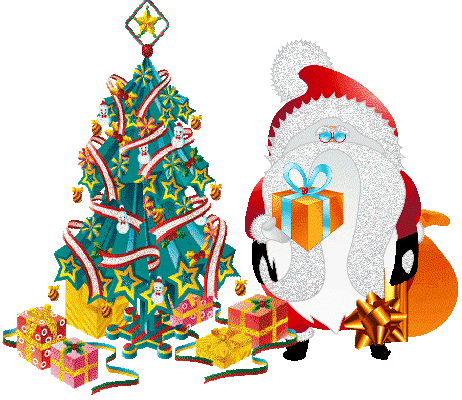  xmas tree and glitter santa  animation