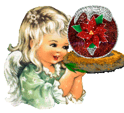  little girl with a christmas pudding  animation