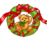 xmas wreath and teddy  animation