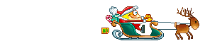 santa dropping presents off the sleigh  animation