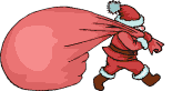  father christmas with a heavy sack animation