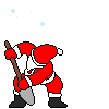 santa digging snow  animation