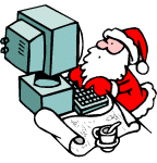 santa on the computer  animation