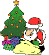 santa leaving xmas presents  animation