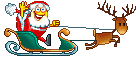  santa riding his sleigh waving animation