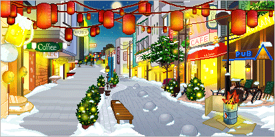 christmas decorated street  animation
