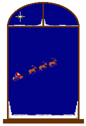 window and santa on his sleigh   animation