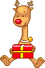 reindeer witha present   animation