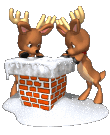 reindeers at a chimney   animation