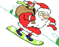 santa on skis  animation