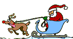 snata driving his sleigh  animation