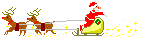 snata and sleigh dropping presents  animation