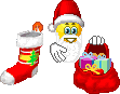 santa putting presents into sock  animation