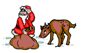  father christmas loving a reindeer  animation
